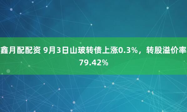 鑫月配配资 9月3日山玻转债上涨0.3%，转股溢价率79.42%