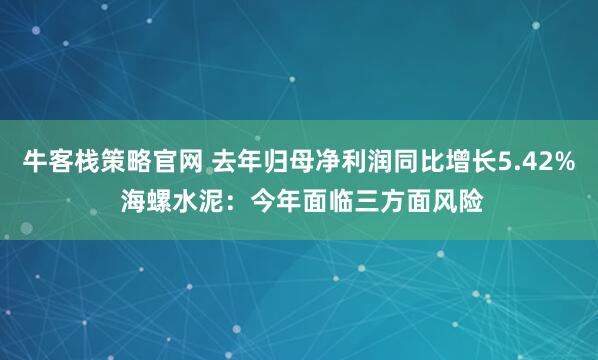 牛客栈策略官网 去年归母净利润同比增长5.42% 海螺水泥：今年面临三方面风险
